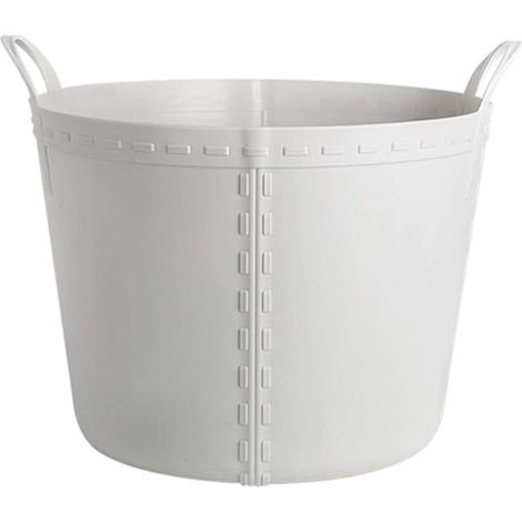 Grand panier de rangement en tissu beige : panier à linge avec doublure imperméable, idéal pour ranger les vêtements d'enfants, les jouets de bébé et le linge de lit. (1/4)