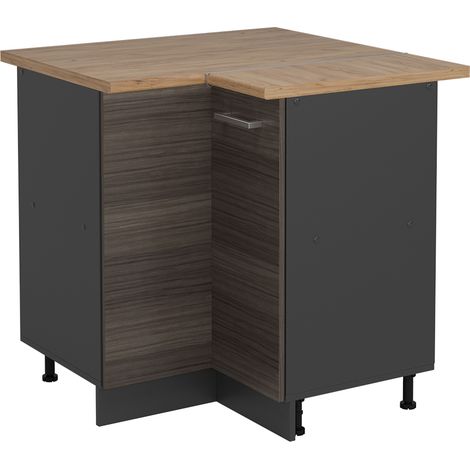 Mobile ad angolo cucina R-Line, Grigio nobile, 75.6 cm , PL Rovere, Vicco