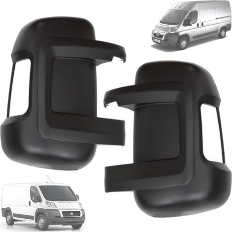 Coque de rétroviseur, gauche et droite, compatible avec Boxer (2006-2014), Jumper (2006-2014), Ducato (2006-2014) 735424438, 735424437 Boîtier, coque noire (lot de 2). (1/5)