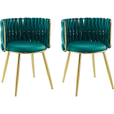 Lot de 2 Chaises en Velours "Milla" 80cm Gris (1/5)