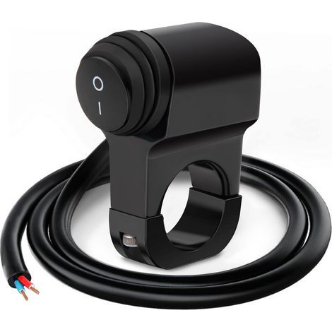 22-mm-Motorradlenkerschalter, spritzwassergeschützter Mountainbike-Lenkerschalter für Scheinwerfer, Nebelscheinwerfer und Bremslichter, 12–24 V (1/5)