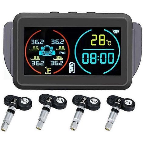 Capteur auto TPMS auto Tire Pressure Monitoring System Alarm Tyre Air Pressure Meter Gauge température Warning 4 (1/5)