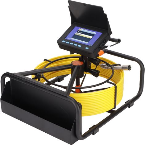 Caméra d'inspection vidéo endoscope pour canalisations domestiques avec écran de 4,3 pouces, carte mémoire intégrée de 16 Go, prise 100-240 V CA, câble de 20 mètres (65,6 pieds). (1/5)