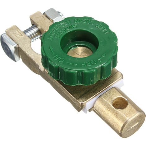 Interrupteur de déconnexion de batterie en alliage de zinc plaqué laiton vert pour voiture (1/5)