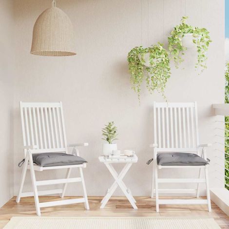 vidaXL Cojines de silla de jardín 2 uds tela Oxford gris 40x40x7 cm (1/5)
