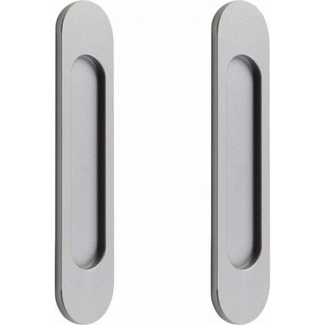 Poignée de porte coulissante ovale autocollante, sans poinçon, adaptée aux portes de grange coulissantes, fenêtres, placards (18 cm gris) (1/5)