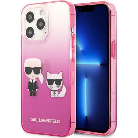 Karl Lagerfeld KLHCP13LTGKCP iPhone 13 Pro / 13 6,1" Hardcase pink/pink Gradient Ikonik Karl & Choupette (1/5)