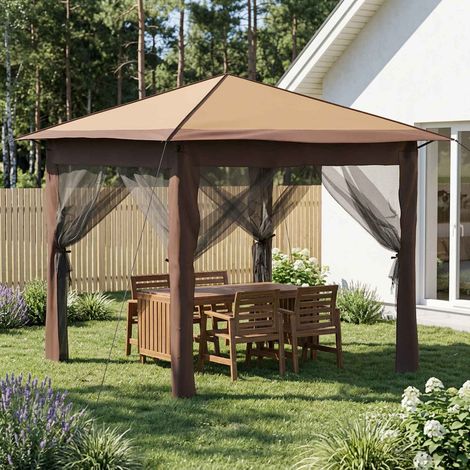 Abri de jardin avec 4 parois 2,6 x 2,6 m Beige et Marron (1/5)