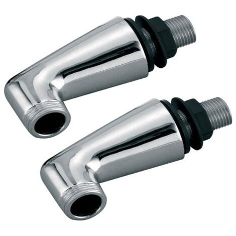Lot de 2 robinetteries coudées en laiton chromé – Raccord 1/2' pour robinet – Pression 1MPa – Température 100°C maximum (1/4)