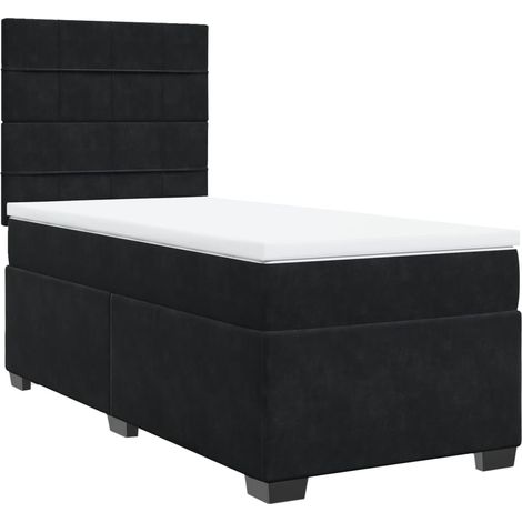Maison Exclusive - Boxspringbett mit Matratze Schwarz 80x200 cm S (1/5)