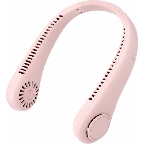 Ventilatore da collo portatile, ricarica USB, design senza pale con 3 velocità regolabili, ventilatore portatile per rinfrescare viaggi, sport e ufficio. (1/4)