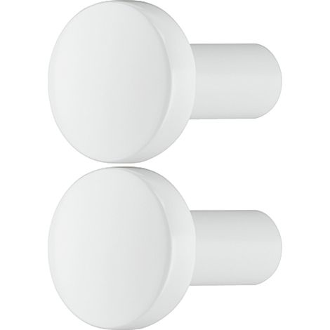 2x Bouton de meuble rond Ø 20mm en alliage zingué Placard Tiroir Porte Poignée Elegant Design Cuisine Salle de bain, blanc pur RAL 9010