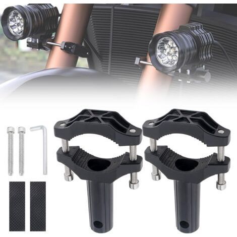 Supports de fixation pour feux de fourche avant, tubes de fixation ronds pour moto, colliers de fixation pour tubes d'extension de moto (1/5)