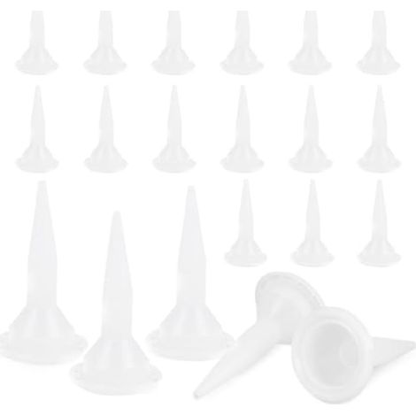 Lot de 20 cartridge sockets en silicone blanc Diamètre 52 mm embout cartouche silicone canule silicone Pour pistolet à cartouche et pistolet à cartouche (1/4)