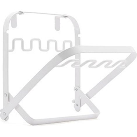 Support pliable pour sacs poubelles, pliable, portable, extra large, épais en fer, usage extérieur, blanc (1/5)