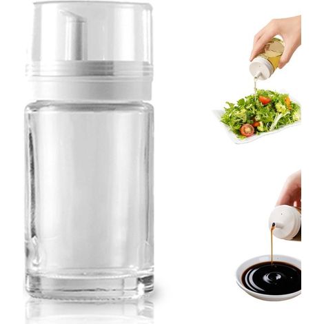 Kleine Glasflaschen zum Dosieren von Öl und Essig, 100 ml – auslaufsicher, ideal für die Küche (1/5)