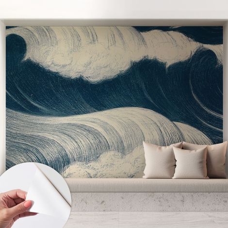 Carta da parati autoadesiva - Fotomurale adesivo - soggiorno moderno - resistente - Onde del mare 208x146 cm (1/5)