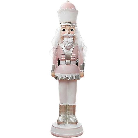 Nussknacker-Statue, Tischdekoration, Einzugsgeschenk, Nussknacker-Skulptur, Nussknacker-Figur für Regal, Weihnachtsschrank, Eingang-Pink (1/5)