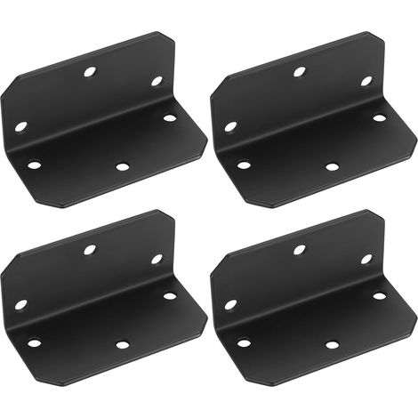 4 Pcs Equerre Metal Perforées, Equerre d'Assemblage Renforcée, Équerre Angle, Equerre de Fixation en 90 Degrés pour Fixation de Meubles en Bois, Connecteurs de Jonction, 100 x 100 x 40 mm (1/5)