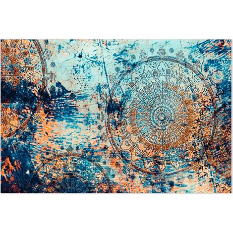 Affiche Mandala bleu - 60x40cm - made in France (1/5)
