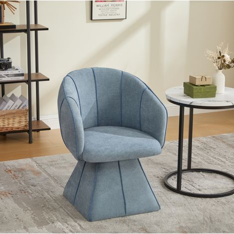 Drehsessel 56x54x74.5 cm Blau aus Chenille mit 360°-Drehfunktion (1/5)