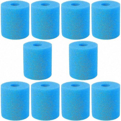 10 Cartouches Éponge Lavables et Réutilisables pour Filtre de Piscine, Remplacements Type H (1/5)