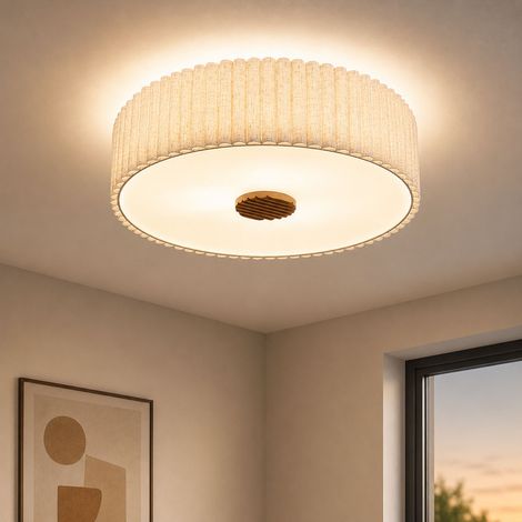 Lampada da soffitto Plafoniera Lampada da soggiorno 3 luci E27 sabbia metallo Ø 50 cm (1/5)