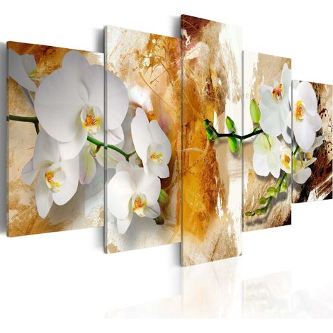 Quadro - Vernice marrone e orchidea - 100x50 (1/4)