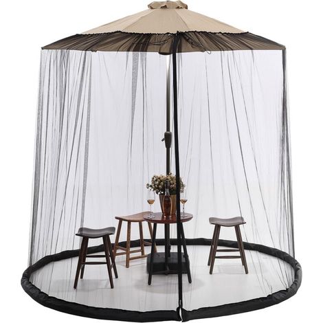 Parasol Jardin Moustiquaire Voyage 4m2.4m Anti Insecte Moustiquaire Exterieur Moustiquaire Tonnelle Conçu pour Les Parasols-x (1/5)