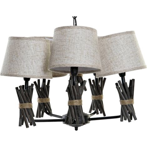 Suspension chic grise et beige pour intérieur élégant - Gris texturé et pointes métalliques (1/4)