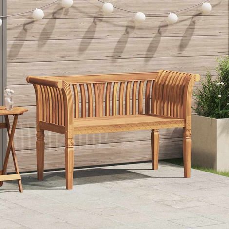 Garden Bench Brown 127.5 x 52 x 80 cm Solid teak wood vidaXL (1/5)
