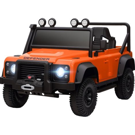 Auto elettrica per bambini Land Rover Defender 110 SVX 12V arancione con telecomando (1/3)