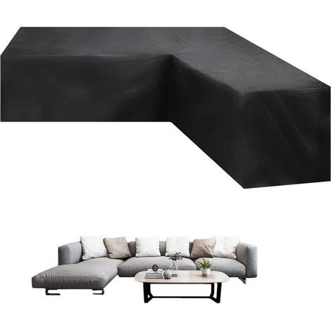 Housse Canapé d'angle de Jardin Étanche,210D Oxford Patio V Forme Housse De Canapé Imperméable, Coupe-Vent, Anti-UV Bâche Mobilier de Terrasse en Forme V 30030098cm (1/4)