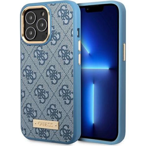 Guess Hartschalen-Schutzhülle für iPhone 14 Pro 4G MagSafe Logo Blau (1/5)