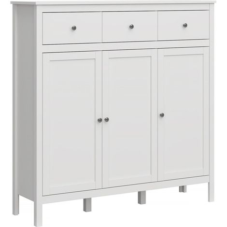 KONSIMO FARGE Kommode Metallkugelgriffe , weiß (1/5)
