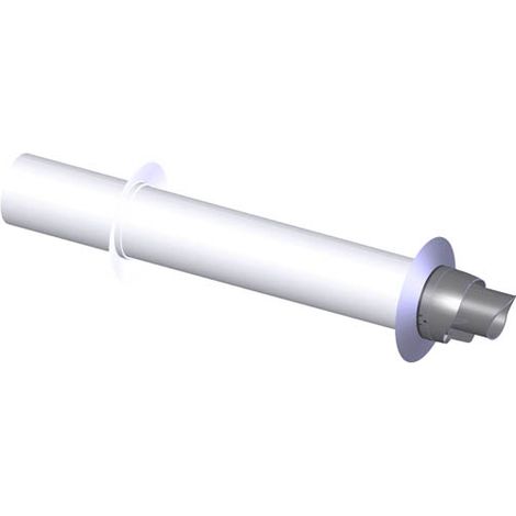 TEN – Raccord fumisterie terminal horizontal alu/galva Ø60/100 – Pour chaudières ventouses gaz – Aluminium intérieur, acier galvanisé extérieur (1/2)