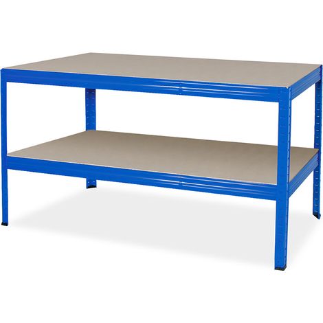 BRB Table de travail pliante LxPxH 1500 x 600 x 900 mm, capacité de charge 350 kg/sol, bleu (1/2)