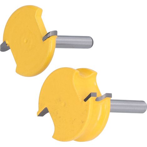 2-teiliges Fräser-Set, Bogen-T-förmig, Metallfräser, Kantenfräser-Set für Holzbearbeitung, 1/4 Zoll (1/5)