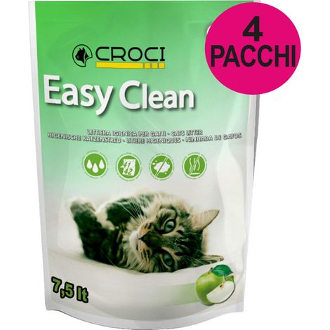 Lettiera Easy Clean profumazione mela verde 4 confezioni da 7,5 litri cad.