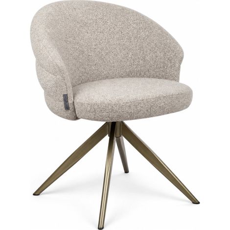 Chaise de salle à manger pivotante marron cayenne - marron cayenne (1/4)