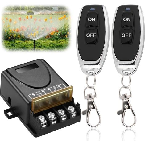 Interruptor de mando a distancia inalámbrico, 433 MHz, 220 V, 30 A, mando a distancia con 2 transmisores, mando a distancia, interruptor para puerta de garaje, persianas enrollables (1/4)