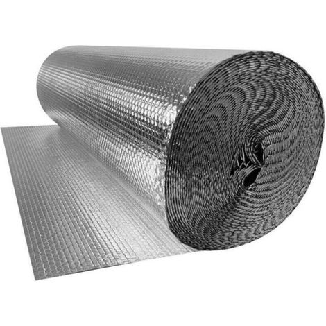 Film isolant conducteur thermique pour toitures et murs, double film à bulles d'aluminium, coton isolant, 5 m x 1 m Femeo