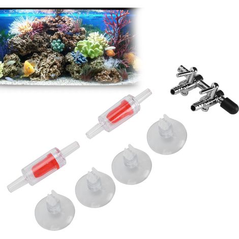 Accessoires d'Aquarium Combinés Tuyau d'Oxygène Pompe à Eau Valve Anti-retour Ensemble 2 Embouts en Acier Inoxydable-AUTRES (1/5)