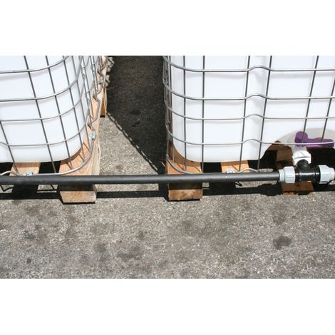Negomix – Kit horizontal de raccordement pour cuve de récupération d'eau – Raccord adaptateur Té PE32 – Jonction sertissage manuel – 2 tuyaux PE32 50 cm