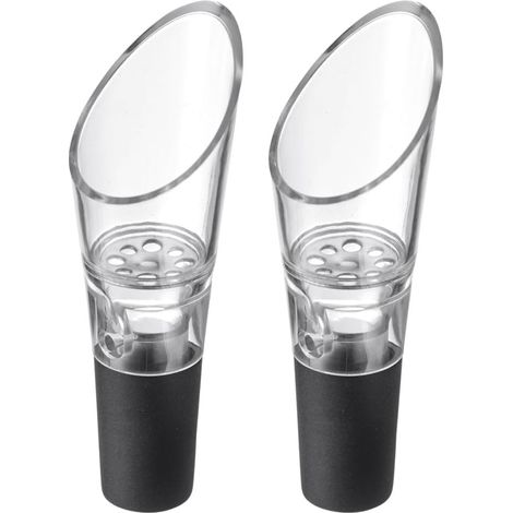 Juego de 2 boquillas decantadoras de alta calidad, aptas para muchas botellas de vino, con buen cierre, fabricadas en plástico y acero inoxidable.