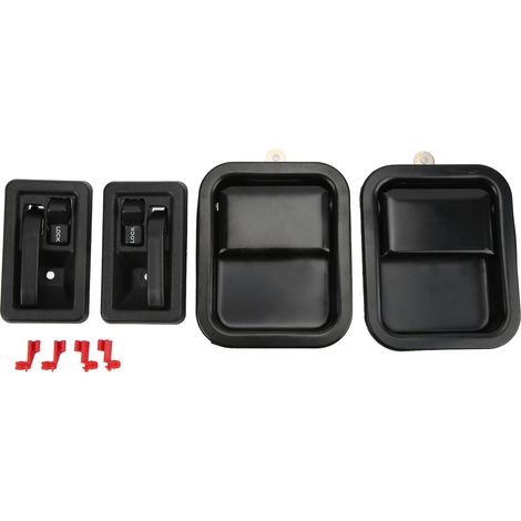 Poignées de porte extérieures et intérieures Kit Avant Gauche Droite 55176476AC Compatible Jeep Wrangler YJ 1991-1996 (1/5)