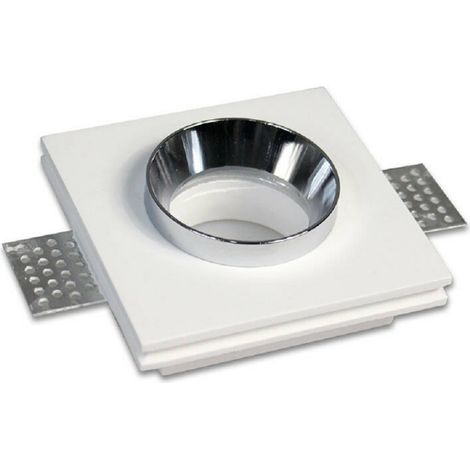 Trade Shop - ÜBERSTREICHBARER PUTZ QUADRATISCH 10X10 CM VERDECKT GU10 GS-10 EINBAUSTRAHLERHALTER - (1/3)
