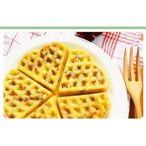Gaufrier - Maison & Jardin - Silicone - 5 trous - Forme cœur - Jaune (1/4)