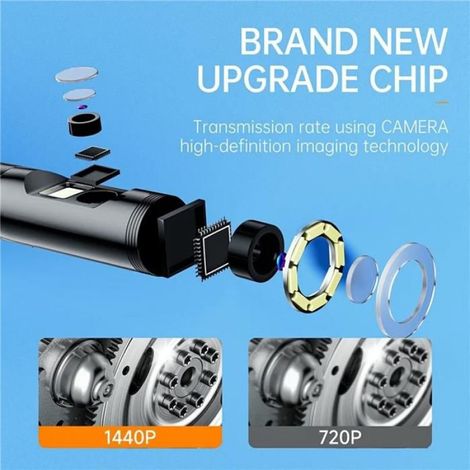 Endoscope - 1 M - 8 mm - Double Objectif HD - Inspection Industrielle - IP68 - Pour Téléphone Mobile - Avec Adaptateur Type-C Et Micro (1/5)