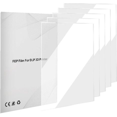Lot de 5 films de protection FEP pour imprimantes 3D LCD SLA DLP, 200 x 280 x 0,15 mm (1/5)